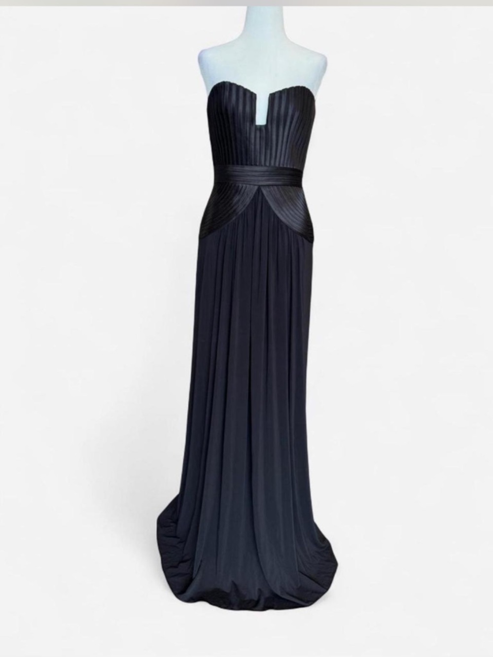 BCBGMAXAZRIA Pleated Strapless Gown | Corset Bodice | Black Maxi | Size S - Picture 4 of 7